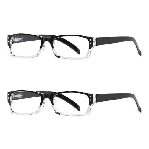 Image of Eyekepper Reading Glasses Men 2.0,Readers for Women, 2 Pack Black-clear