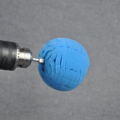 Image of 5Pcs Car Wheel Hub Drill Buffing Sponge Pads Kit,3 Inch Shank Polishing Pads for Wheel Hub Cleaning, Auto Cone Metal Polish Buffing Polishing Ball,Drill Buffer Polisher Attachment
