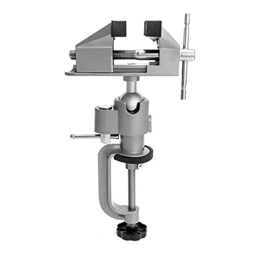 QWORK 3" Universal Tabletop Clamp Vice Tilts Rotate 360°, Portable Work Bench Vise for Drilling, Woodworking,Jewelry Making, Mental working