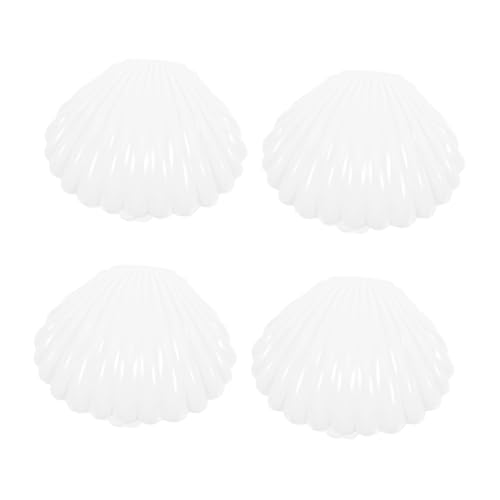 RORPOIR Cajas De Almacenamiento Forma De Concha De Recipientes Plásticos Para Joyería y Chocolates Decoración De Fiesta De Color Blanco