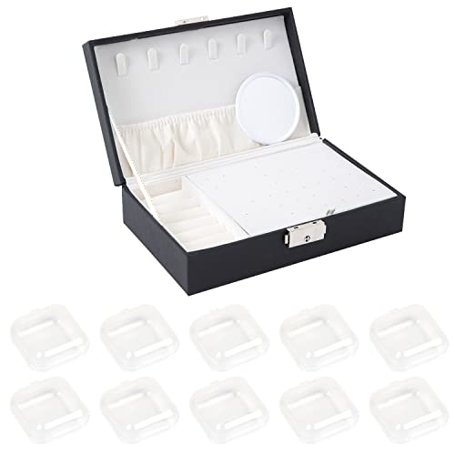 Boîte à bijoux pour collier/bague/boucles d'oreilles/bracelet, organisateur de bijoux de voyage, grande boîte à bijoux portable pour femme/fille/homme Blanc Cover