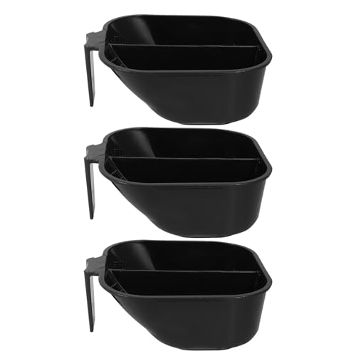 Healifty Lot de 3 Bols de Coloration Capillaire Noirs en Plastique avec Base Antidérapante Bol Mélangeur pour Coiffeur Outil Professionnel pour Teinture Précise et Utilisation en Salon
