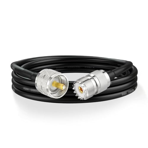 Superbat HF VHF UHF Stecker auf Buchse PL259 SO239 Verlängerungskabel RG8X Koaxialkabel 10FT Low Loss UHF kabel 50 Ohm für CB Funk Ham RadioAmateurfunk SWR Meter Dummy-Last Antennenanalysator 3m
