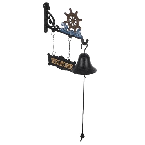 UKCOCO Timbre Náutico Retro De Hierro Fundido Campana Decorativa para Restaurante Hogar y Jardín Timbre De Mano Vibración