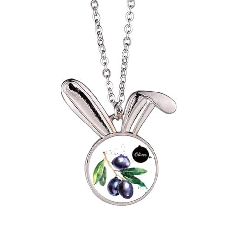 Collier lapin aquarelle et olives, l'accessoire idéal pour sublimer vos tenues bohèmes