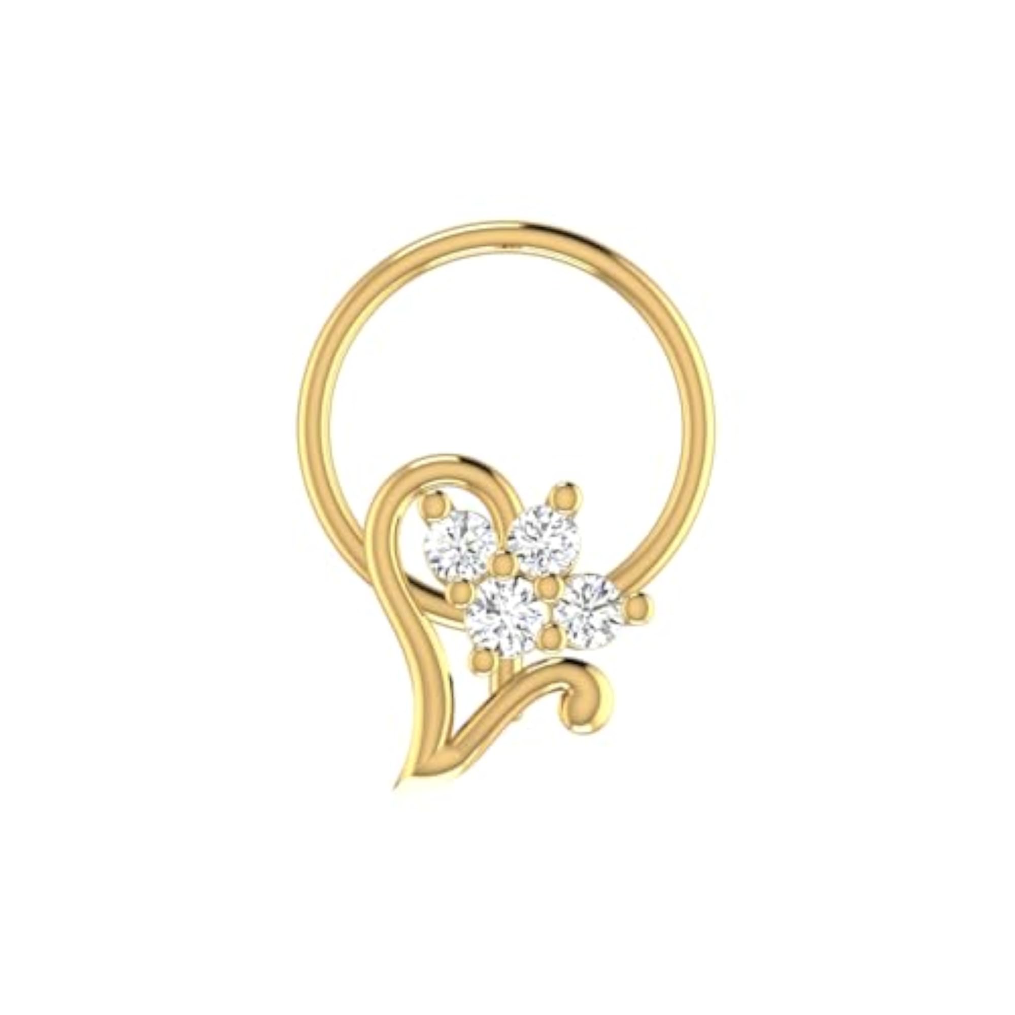 Women's 14Kt Yellow Gold Stud Nosering, Classic