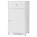 Tangkula Floor Storage Cabinet Bathroom Living Room Organizer Shelf White