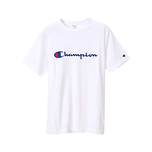 Champion Men's Classic Jersey Script T-Shirt Printing Logo Tee for Men White