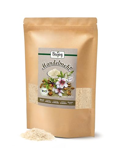 Biojoy BIO-Mandelmehl (1 kg), teilentölt, ideal für Macarons, gemahlene Mandeln