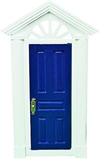 Melody Jane Dolls Houses Blue Charleston Front Door with Fancy Fanlight 1:12