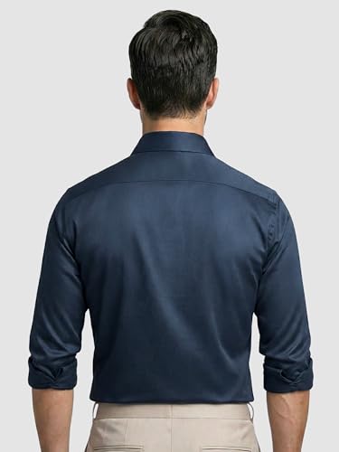 Image of BEYOUNG Regular Fit Formal Satin Shirt for Men | Full Sleeves | Men's Stylish Satin Silk Shirt | Formal Shirt | Buttondown Collar | Satin Solid Shirt for Men