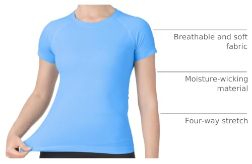 Image of MathCat Seamless Workout Tops for Women Short Sleeve Yoga Running Shirts,Breathable Athletic Compression Shirt Women XS-XL