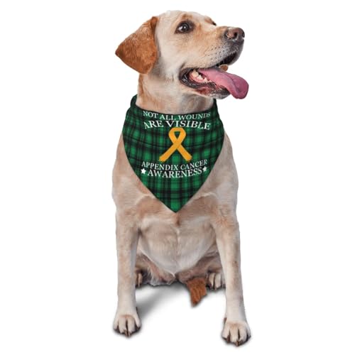 Not All Wounds are Visible Appendix Cancer Awareness Dog Scarf Pet Bandana Cat Pet Bibs