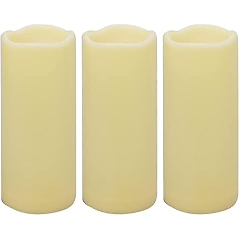 3PCS 7" Waterproof LED Flameless Timer Candles, 1000 Hours Long Battery Life/Flickering Battery Operated Electric Outdoor LED Large Pillar Candle for Outside Lantern Festival Decor etc. Cover