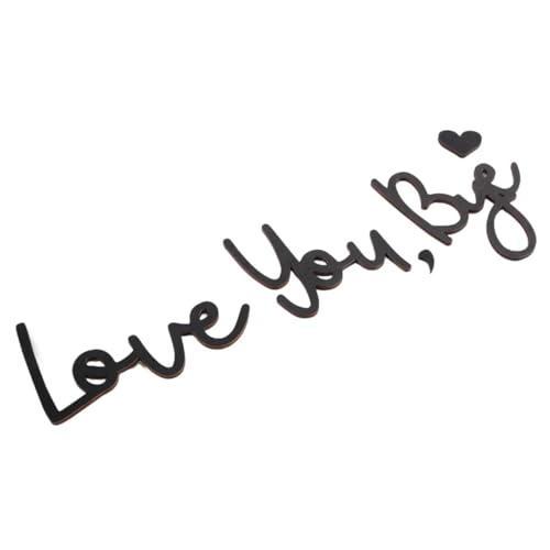Fasizi Modernes schwarzes „Love You Bye“-Schild – Dekoration über der Tür und an der Wand für Flur, Treppe und Valentinstag