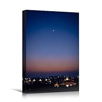 Canvas Wall Art Building Cityscape Cityscape Colorful Contemporary Multicolor Neon Photography Places - 12x18 inches