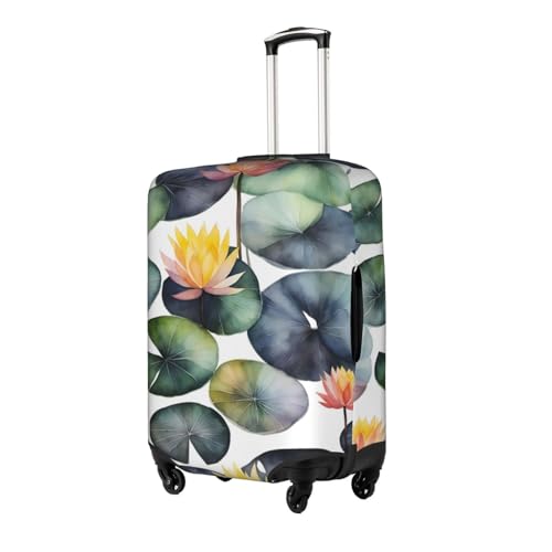 Black Lily Pads 1 Print Personalized Travel Luggage Cover With Zipper, Elastic Luggage Cover,For Daily Use2