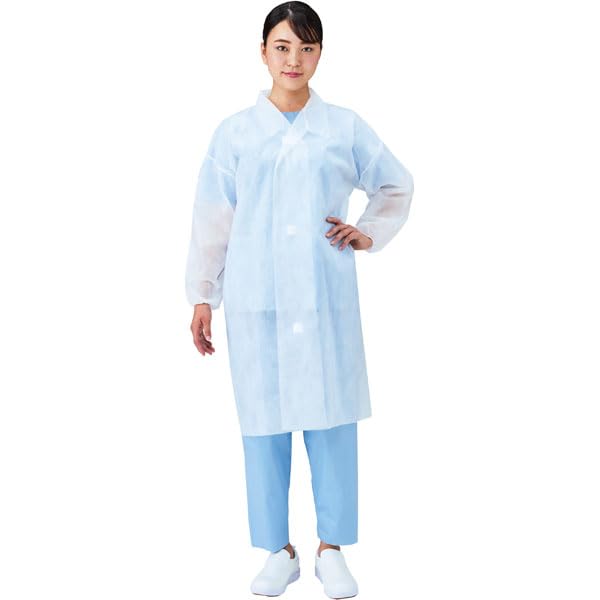 【ケース販売】不織布白衣 マジックテープ Ｌ（1ケース/100枚入）4562140151241
