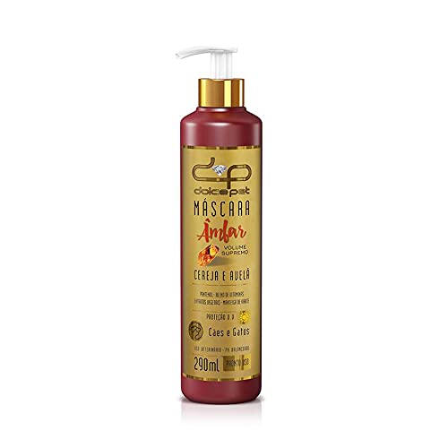 Máscara de Hidratação Dolce Pet Âmbar Volume Supremo Cereja e Avelã para Cães e Gatos