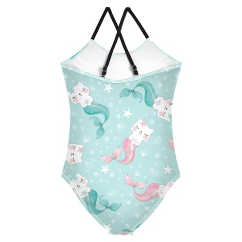 Image of CaTaKu Girls One Piece Swimsuits Hawaiian Toddler Bathing Suit for Girls Kids Swimwear 3-10 Years
