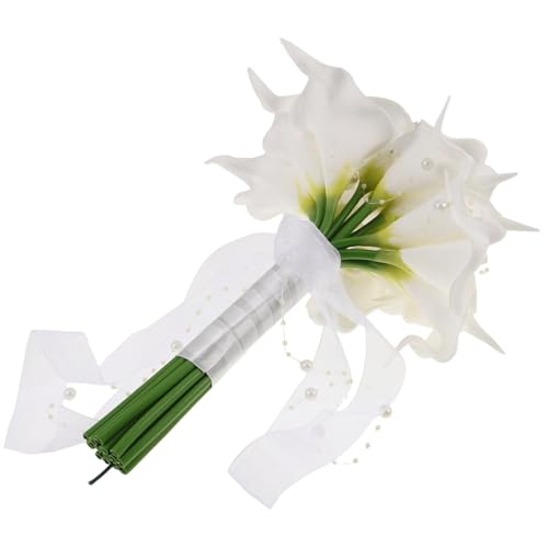 KITANDOVE Ramo De Novia Artificial Ramo De Lirios Artificiales Blanco