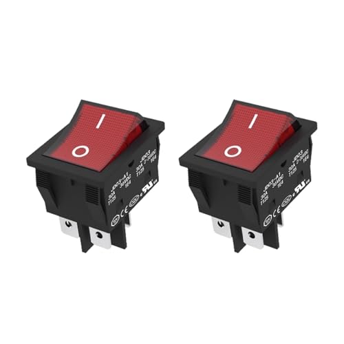 lcocove JD 2pcs 30A Power Switch 12V/24V/36V KCD4 DC Boat Rocker Switch ON/Off Switch 4Pins 2Position Toggle Switch with UL Certificate