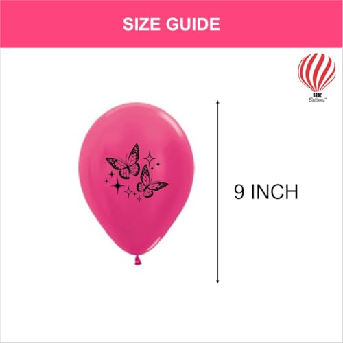 Image of HK Balloons Butterfly Printed Balloons Butterfly Theme Balloons For Happy Birthday Party weddings and special occasions Decoration For butterfly theme birthday party decorations (45Pcs)