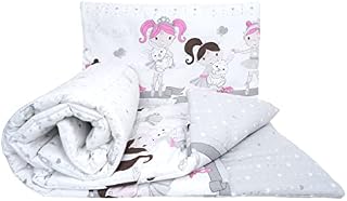 2 Piece Baby Children Quilt Duvet & Pillow Set 80x70 cm to fit Crib or Pram (Zoo Pink)