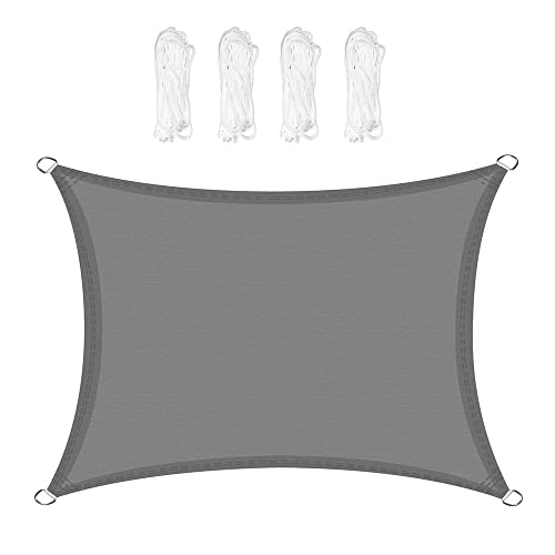 Xpsirny Vela de Sombra Rectangular Jardín, Toldo Vela de Sombra Rectangular 2x3m Grise, Toldo con Protección Solar, 95% de Protección UV, para Patio, Jardín, Pérgola, Patio Trasero Cover