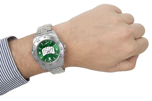 Image of SunTime Men's NCAA Team Sport Watch, 20mm Stainless Steel Strap, Reflective Shiny Dial with Date
