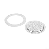 Desiumite Junta de repuesto de silicona con tamiz de filtro para estufa de café Moka Espresso, tamaños, compatible con diámetro interior de 39 mm a 73 mm (1 taza + tamiz)