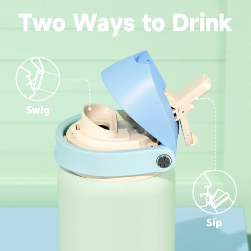 Image of Meoky 32 oz Insulated Stainless Steel Water Bottle with Straw for Gym