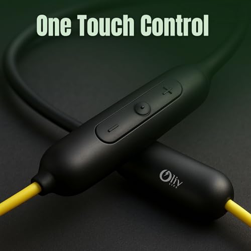 Image of Bluetooth Wireless in-Ear Earphones with Mic | Fast Charging 10 Mins = 20 Hrs Music, 30 Hrs Total Battery, Deep Bass, Lightweight Neckband Headphones (Yellow)