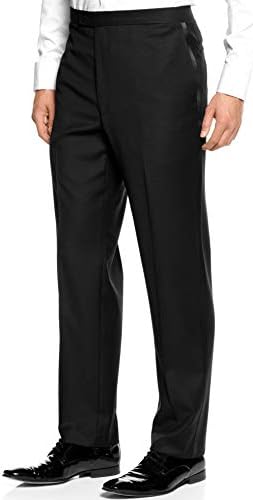 New Era Factory Outlet iInc Men's Black Tuxedo Pants with Satin Stripe (54L)