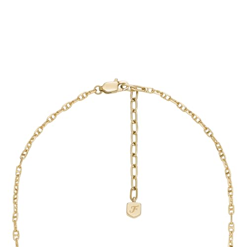 Image of Fossil Women's Gold-Tone Stainless Steel Pendant Chain Necklace for Women