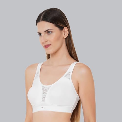 Image of SOIE Women's Full Coverage Minimizer Bra|Non Wired, Non Padded, Triple Layered Cups|Breathable Stretch Cotton with Lace & U-Back Support