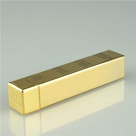 Image of Alkey Metal Gold Bar Lightr Fire Butane Gas Smoke Lighter Inflatable Cigarette Cigar Gasoline Engine Oil Lighter Gadget Cigarette Stylish Pocket Lighter