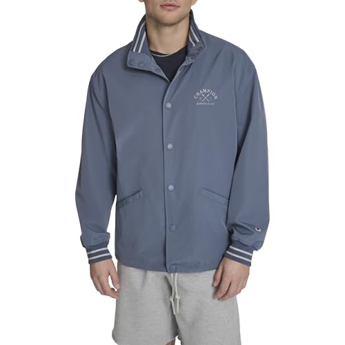 Champion Men's Flex Tech Rowing Club Coaches Jacket, Blue, Small