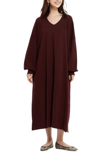 3L 体型でもゆとり◎ ルームウェア 綿100 % ワンピース コットン 部屋着 大きいサイズ 春 秋冬 冬 ゆったり 長袖 体型カバー 着痩せ レディース ビッグシルエット 着心地 肌触り 厚手 敏感肌 乾燥肌 アトピー lecielclair