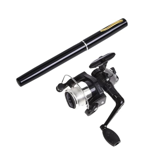 Yiju Compact Fishing Rod and Reel Combo for Travel and Outdoor Use, Black