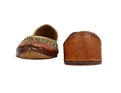 Stop n Style Punjabi Jutti for Ladies Brown Leather Ethnic Shoes Indian Online Mojari3