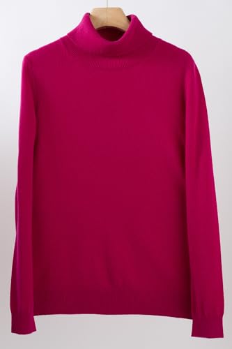 Image of JENNIE LIU Women's 100% Pure Cashmere Long Sleeve Pullover Turtleneck Sweater
