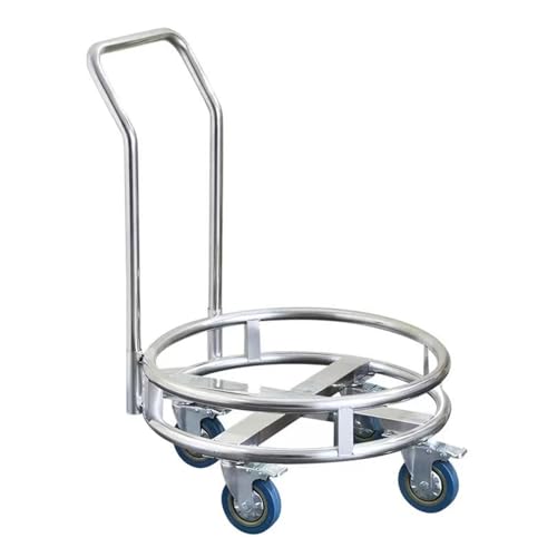 XPLKQXE Carrello per Secchio con Rotelle Girevoli, Supporto per Secchio per Zuppa Commerciale in Acciaio Inossidabile, Mobile per Pentole E Secchio per Latte(37x75cm)