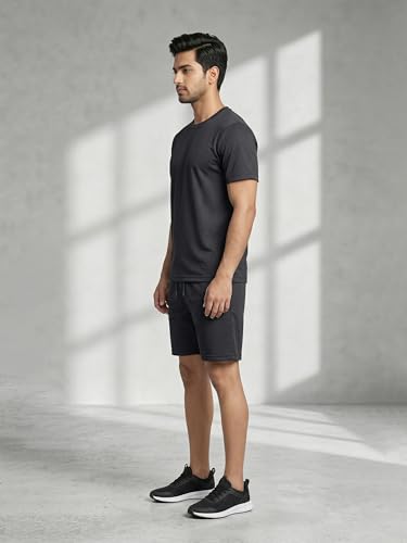 Image of Dollar Men Co-Ord Set | Polyester Shorts + T-Shirt | Regular Fit, Quick Dry & Breathable | Gym, Casual & Sportswear | Pack of 1