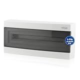 Intratec Centralino da Incasso Esterno 1 Fila – IP40 Quadro Elettrico per 24 Moduli con Porta Trasparente per Facile Installazione in Casa e in Ambienti Professionali – 503 x 236 x 112 mm