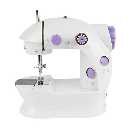 Machine à coudre portable, machine à coudre automatique électrique avec pédales,Mini Machine à Coudre, Machine à Coudre Portable à surjeteuse électrique à Deux Vitesses avec Accessoires(202)
