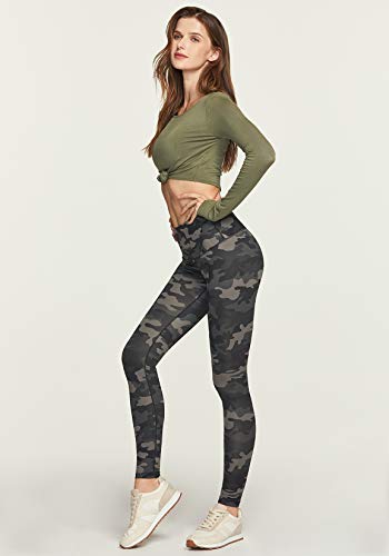 Calça feminina térmica de ioga TSLA, legging de cintura alta forrada com lã, calça de inverno para t