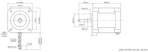 Moteur pas à pas 2.5A haute performance 17HS19-2504S résistant à 180°C - 5