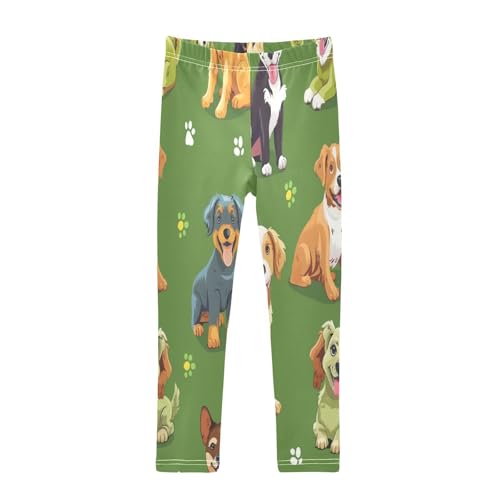 Toddler Girls Leggings Printed Yoga Pants Leggings Brown Black Dog for Kids
