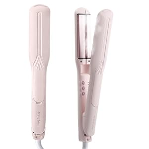 AraSyleon Steam Straightener, 38mm Wide Flat Iron Ceramic Infrared Ionic Salon Professional Straightener, 5-Level Temperature (140-220℃), Hair Care Long-Lasting Shine, Dual Voltage